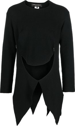 Comme Des Garçons cut-out detail asymmetric jumper - men - Wool/Acrylic/Polyurethane/Nylon - M - Black