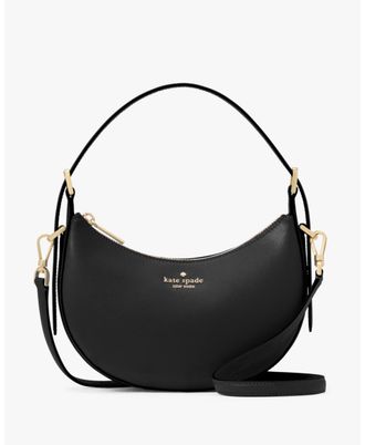 Kate Spade New York Womens Nova Saffiano Leather Crescent Shoulder Bag - Black - One Size