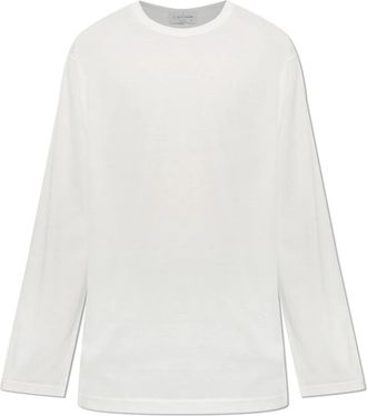 Yohji Yamamoto Soft Single Jersey Round Neck LS Tee - Heren - Longsleeves - Wit - L - Katoen - Tops