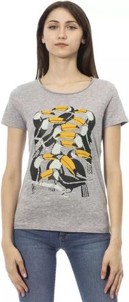 Trussardi Action T-Shirt - Dames - T-shirts - Grijs - XL - Katoen - Tops