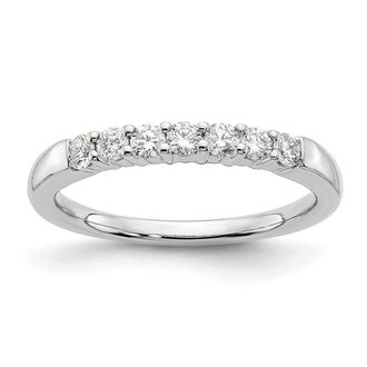 Diamond2Deal 14k White Gold Lab Grown Diamond 7-Stone Band Ring 0.35Ct Clarity- VS Color- G-H