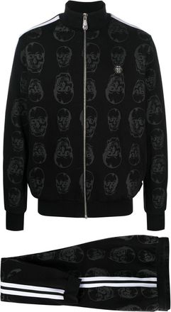 Philipp Plein skull-print tracksuit set - men - Cotton - M - Black