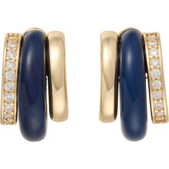 Roxanne Assoulin The Stone Huggie Hoop Earrings in Lapis at Nordstrom