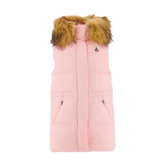 Jott Mouwloze Gewatteerde Jas met Capuchon - Dames - Bodywarmers - Roze - XL - Jassen