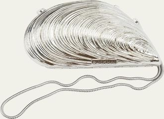 SIMKHAI Bridget Mini Metal Oyster Shell Clutch Bag