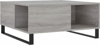 vidaXL Mesa de centro madera contrachapada gris Sonoma 80x80x36,5 cm vidaXL