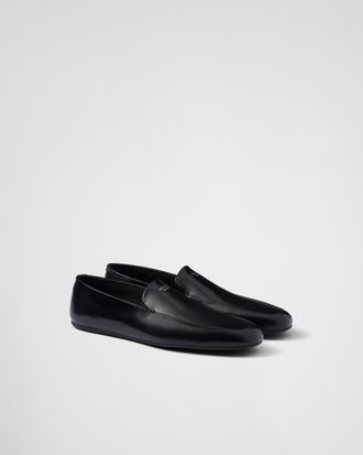 Prada Brushed leather loafers