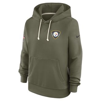 Nike Pittsburgh Steelers Salute to Service Sideline Nike Womens Dri-FIT NFL Pullover Hoodie in Brown | 03C32DHA2S-ACE