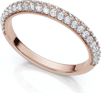 Pompeii3 1/4Ct TW Diamond Micro Pave Wedding Ring Stackable Band 14k Gold Lab Grown