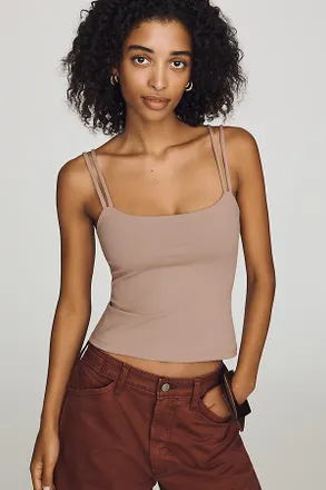 Susana Monaco Double-Strap Scoop Tank Top