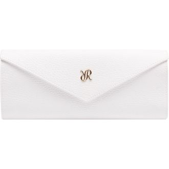 Rapport London TUXEDO LEATHER JEWELLERY ROLL in White at Nordstrom