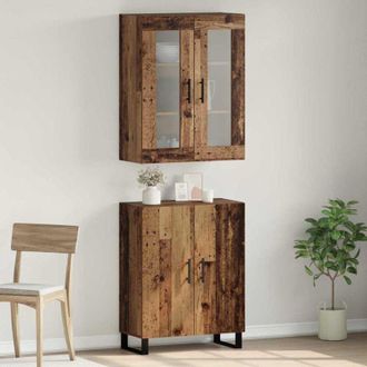 vidaXL Aparador Alto Madera Envejecida 695 X 34 X 180 Cm