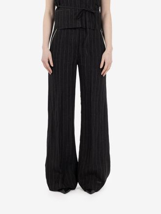 DIEGA Pantalone Piedro gessato noir / ecru