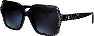 Jimmy Choo London Stijlvolle Zonnebril - Dames - Zonnebrillen - Zwart - 55 MM - Accessoires