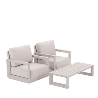 Kerama Conjunto de jard&iacute;n de 2 sillones de aluminio beige