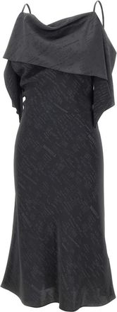 Maison Margiela Folded Jacquard Slip Dress - Dames - Casual kleedjes - Zwart - XS - Rayon - Kleedjes