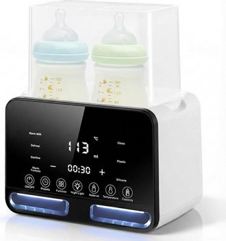 OEM Calentador De Biberones Para 2 Biberones, Blanco - Calentador De Biberones 4 En 1 Con Esterilizador Y Control De Temperatura, Calentador De Comida Par