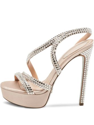 Rene Caovilla Lisa platform crystal sandals - Neutrals