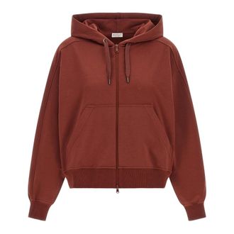 Brunello Cucinelli Sweatshirts - female - Brunello Cucinelli - Zip-throughs - Red - 2XS - Sweatshirts & Hoodies