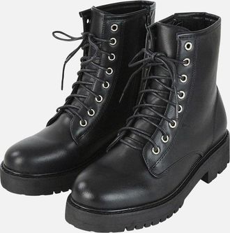 XY London Womens XY London Womens/Ladies Hermoine Low Block Heel Biker Boots - Black - Size: 7