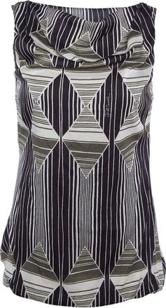 Cavalli cowl-neck geometric-print top - Brown