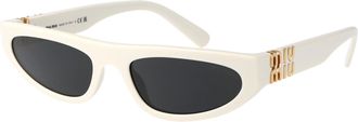 Miu Miu Womens Sunglasses 0mu 07zs White-Ivory Acetate White/ivory