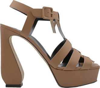 Sergio Rossi Schoenen, Dames, Bruin, 38 EU, Leer, SI Rossi Sandalen