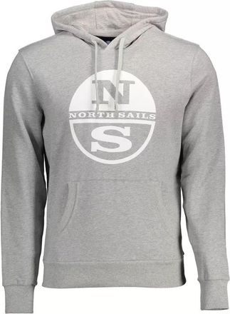 North Sails Mens Heritage Hoodie Ns2b02 - Grey Cotton - Size 2XL