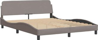 vidaXL Cama Sin Colch&oacute;n Tela Gris Taupe 160x200 Cm Vidaxl