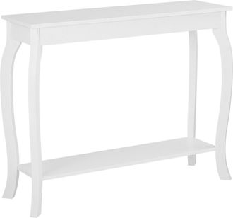 Beliani Mesa Consola Blanca 100 X 30 Cm Estilo Franc&eacute;s Moderno Estante De Exhibici&oacute;n Almacenamiento Sala De Estar Pasillo Dormitorio Hartford