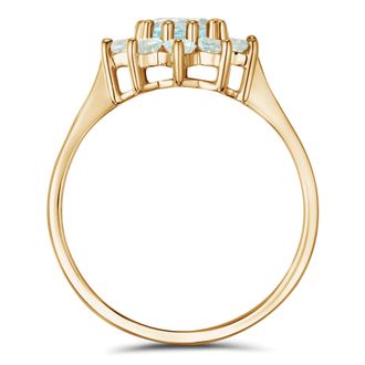 The Diamond Store 1.10ct Blue Topaz Cluster Ring in 9K Yellow Gold