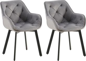 Clp Juego De 2 Sillas De Comedor Gris Oscuro