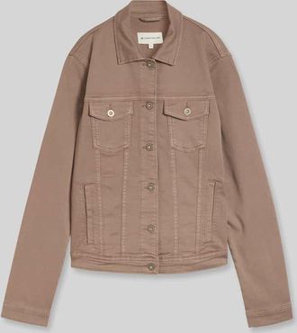 Tom Tailor Regular Fit Jeansjacke aus Baumwoll-Mix in Taupe, Gr&ouml;&szlig;e XXXL