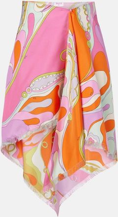 Pucci Gonna midi Orchidee in twill di seta