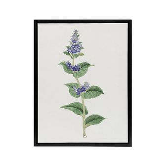 Artery8 Gentian Flower Framed Canvas Wall Art Print Vintage Japanese Botanical in Pink | Size: W24 x H32