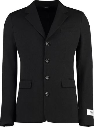 Dolce & Gabbana Cotton Blend Single-Breast Jas - Heren - Blazers - Zwart - M - Katoen - Jassen