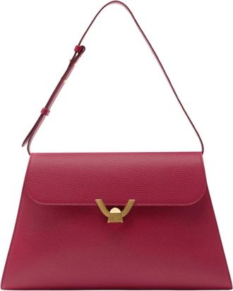 Coccinelle Dew Grote Schoudertas - Dames - Schoudertassen - Rood - ONE Size - Leer - Tassen