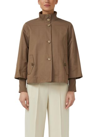 s.Oliver Black Label Kurzjacke S.OLIVER BLACK LABEL, Damen, Gr. 40, mid braun, Web, Obermaterial: 52% Baumwolle, 48% Polyester, unifarben, l&auml;ssig geschnitten h&uuml;ftlang, Run