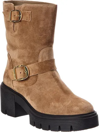 Stuart Weitzman Soho Moto Suede Bootie