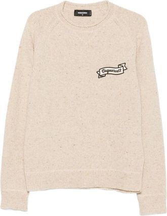 Dsquared2 Pullover in maglia basic - - Knitwear - Uomo - Beige - S