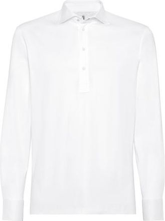 Brunello Cucinelli Jersey polo shirt in White at Nordstrom, Size Xxx-Large Eu