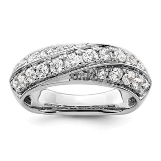 Diamond2Deal 14k White Gold Lab Grown Diamond Wedding Band Ring 1Ct Clarity- VS Color- G-H