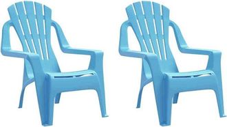 vidaXL Vidaxl - Sedie Giardino 2pz Bambini Blu 37x34x44cm pp Aspetto in Legno