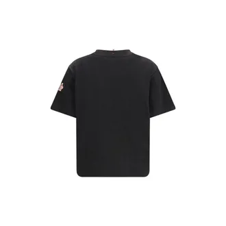 Moncler Logo-Print Cotton T-Shirt - Black