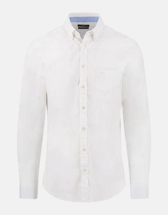 Fynch-Hatton Mens Essential Dobby Stripe Shirt White - Multi - Size: 44/Regular