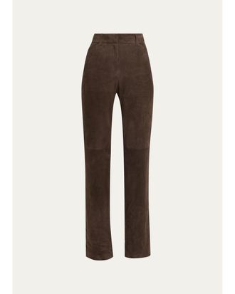 Lafayette 148 New York Bond Slim-Fit Suede Pants