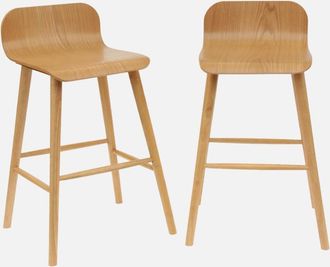 Sweeek Taburete De Bar Escandinavo De Madera De Hevea 67,5cm, Set De 2