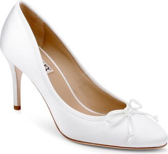 Badgley Mischka Omaria Pump in White Satin at Nordstrom, Size 7.5