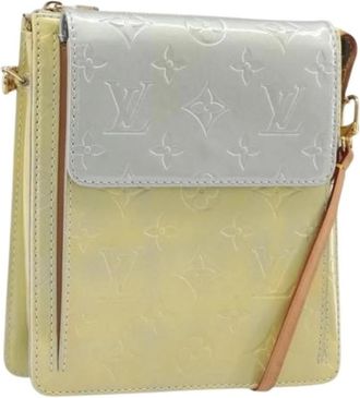 Louis Vuitton Pre-owned Patent Leather Accessory Pouch - Dames - Vintage Schoudertas - Beige - ONE Size - Leer - Vintage