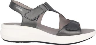 Mephisto Grijze Tiara Dames Sandaal - Dames - Sleehakken - Grijs - 42 EU - Leer - Schoenen